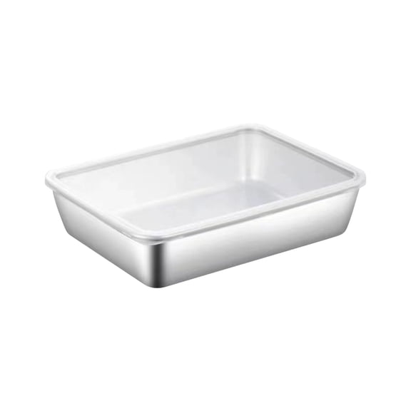 Stainless Steel Food Storage Containers Sets, Storage Box with Lid, Metal Meal Prep Food Containers Reusable, Freezer Frozen Kitchen Tray Leakproof Oven Plate Side Dish Plate Dishwasher Safe