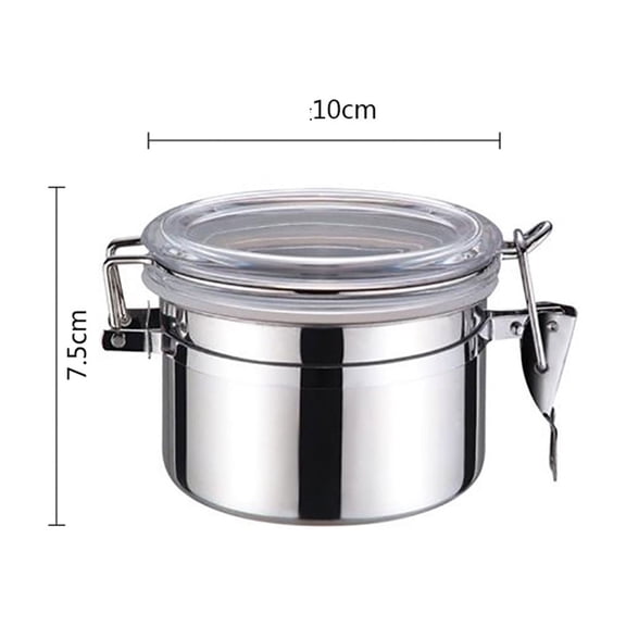Stainless Steel Food Storage Jar with Airtight Buckle Lid - Milk Powder Container, Coffee Bean Canister, Tea Leaf Preserver - Kitchen Canister for Dry Food - Mirror Finish, 1 Pack