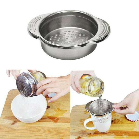 Stainless Steel Food Tin Strainer, Can Press Strainer, Sieve Tuna Press Oil Drainer, for Canned Tuna