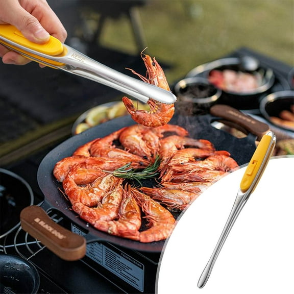 Stainless Steel Food Tongs | Multi-Functional Bread, Meat & Barbecue Tongs | 12-Inch Precision Serving Tool | Charcuterie, Grilling & Dessert Plating Accessory | Durable, Rust-Resistant, Easy Storage