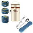 thumbnail image 1 of Stainless Steel Food Warm Lunch Container Double Layer Round Food Grade Lunch Box with Lid, 1 of 7