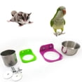 thumbnail image 1 of Stainless Steel Food Water Feeding Bowl Cup Bird Parrot Feeder Pet Cage Supplies, 1 of 5