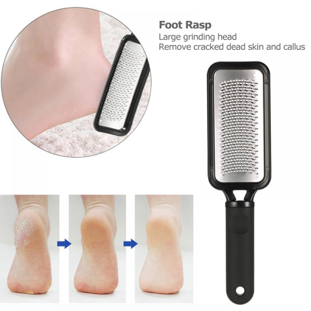 Stainless Steel Foot File, Professional Pedicure Metal Tool Heel Foot  Scraper for Dead Skin, Callus, Cracked Heels, Hard Skin Remover (Black)