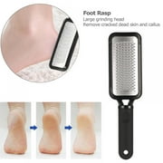 Stainless Steel Foot File, Professional Pedicure Metal Tool Heel Foot Scraper for Dead Skin, Callus, Cracked Heels, Hard Skin Remover (Black)