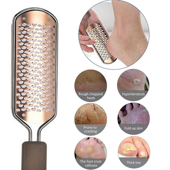 Stainless Steel Foot Scraper and Leather Knife, Dead Skin Remover Pedicure Tool, Foot Massage and Callus Removal Tool for Soft Smooth Feet