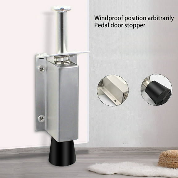 Stainless Steel Foot-operated Lever Door Stops Adjustable Kickdown Bronze Door Holder Door Stop Hardware Door Buffer Fittings