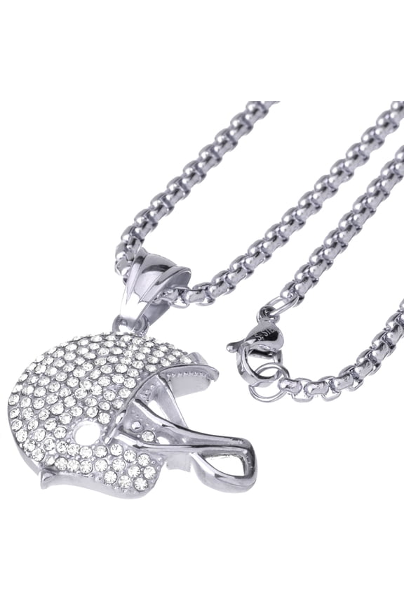 Stainless Steel Football Sport Pendant with Box Chain 20" SCP 3084 S