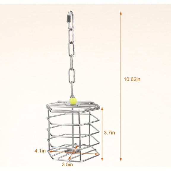 Stainless Steel Foraging Feeder for Birds, Dishwasher Safe with Nuts, Fruit or Veggies