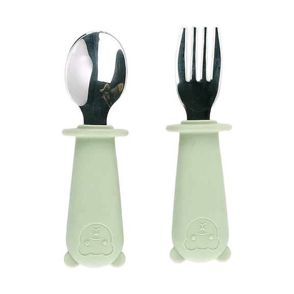 Stainless Steel Fork Spoon Set With Silicone Handle Tableware For Kitchen Dining Camping Travel Picnic BBQ Party round Plate Mat Dining Table round Set for 4 Dinning Table Runner Set Plate Mates