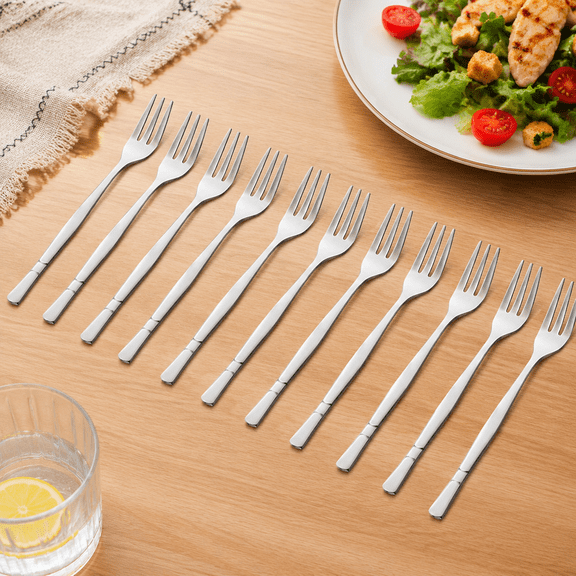 Stainless Steel Forks, Escargot Fork 3 Prong Tasting Appetizer Forks Portable Cocktail Salad Fruit Forks for Party Travel, Set of 12, 5 Inches