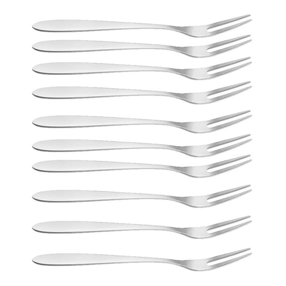 Stainless Steel Forks,Escargot Forks 2 Prong Tasting Appetizer Forks for Party Travel (10Pcs)silver
