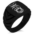 thumbnail image 1 of Stainless Steel Formidable Kong Gorilla Chevron Pattern Biker Style Polished Ring, 1 of 1