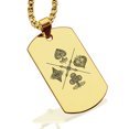 thumbnail image 1 of Stainless Steel Four Card Suits Dog Tag Pendant Necklace, 1 of 3