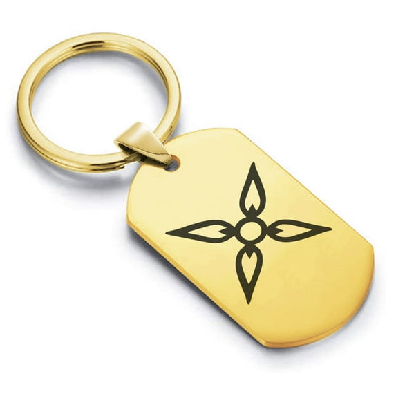 Stainless Steel Four Horsemen of the Apocalypse (Conquest) Dog Tag Keychain Circle Ring