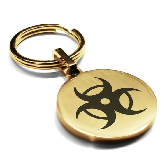 Stainless Steel Four Horsemen of the Apocalypse (Pestilence) Round Medallion Keychain Circle Ring