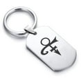 thumbnail image 1 of Stainless Steel Four Horsemen of the Apocalypse (War) Dog Tag Keychain Circle Ring, 1 of 2