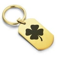 thumbnail image 1 of Stainless Steel Four Leaf Clover Good Luck Charm Dog Tag Keychain Circle Ring, 1 of 2