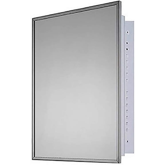 174-18" Wx 24" H Deluxe Series Recessed Mounted Bright Annealed Stainless Steel Framed Single Door Medicine Cabinet