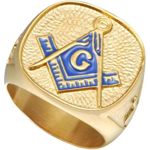 Stainless Steel Freemason Signet Style Masonic Ring