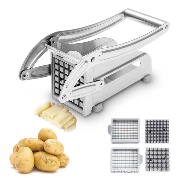 Stainless Steel French Fry Cutter, 2-blade Potato Slicer No-Slip Suction Base French Fry Cutter, Perfect for Potatoes, French Fries, Cucumber,Vegetables Carrot