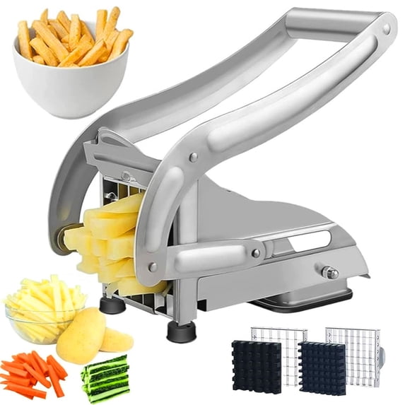 Stainless Steel French Fry Cutter and Vegetable Slicer for Potatoes Carrots Cucumbers Kitchen Tool