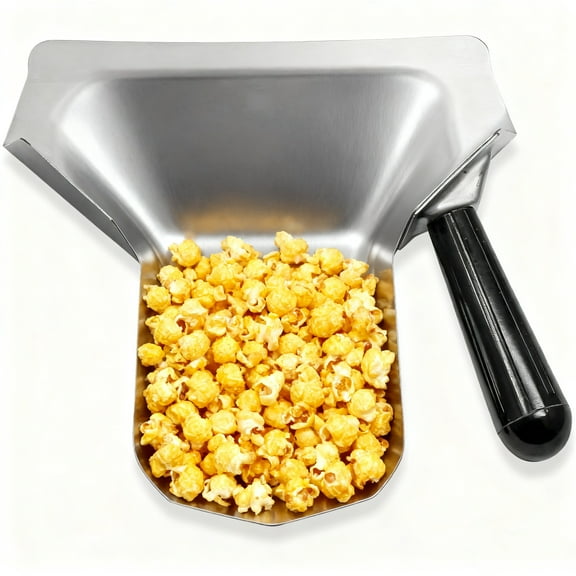 Stainless Steel French Fry Popcorn Scoop, Multipurpose Utility Scooper for Bagger French Fries, Ice, Dry Goods(Right Handle)