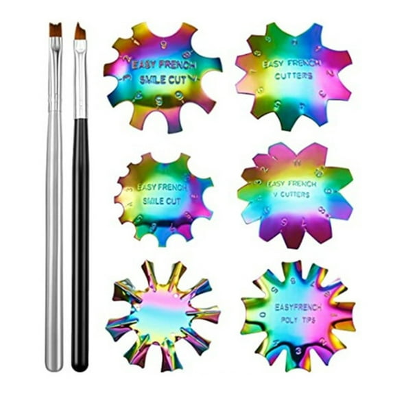 Stainless Steel French Line DIY Tool Kit with 8 PC Mould Design for Effortless Manicure