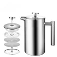 thumbnail image 1 of Stainless Steel French Press Coffee Maker 800ml Easy Clean Tea Pot with Filter, 1 of 6
