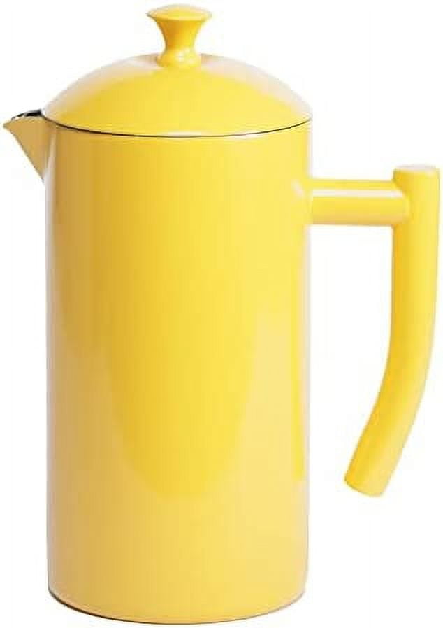 Stainless Steel French Press Coffee Maker, Sunshine Yellow, 34 fl oz
