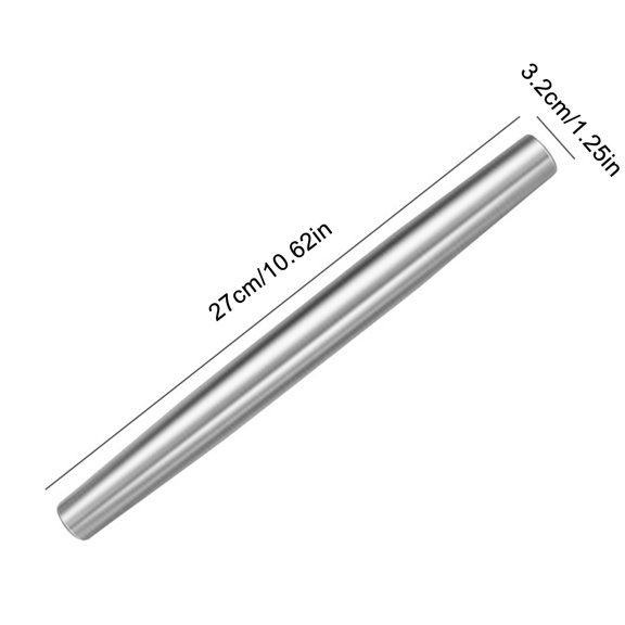 Stainless Steel French Rolling Pin, Kitchen Kneading Tool,Rolling Pin French Stainless Steel Rolling Pin Dough Roller Kitchen Tool,