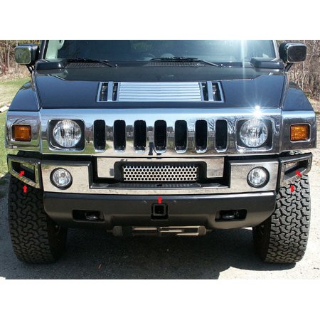 Stainless Steel Front Bumper Accent 5Pc Fits 2003-2009 Hummer H2 HV43007 QAA