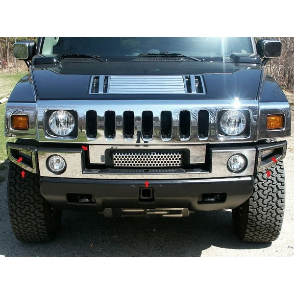 Stainless Steel Front Bumper Accent 6Pc Fits 2003-2009 Hummer H2 HV43008 QAA