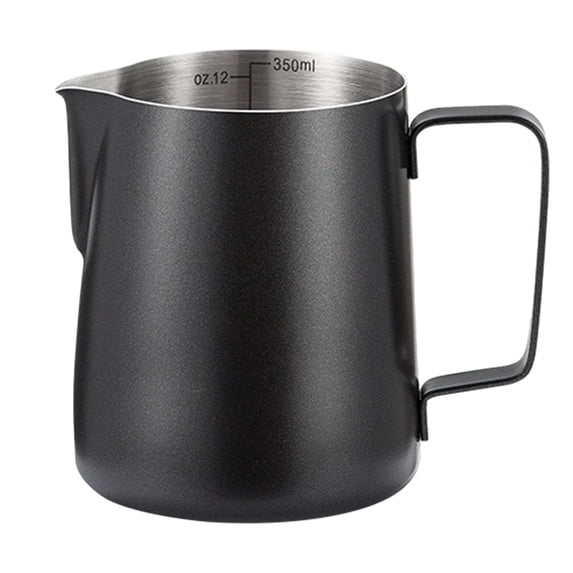 Stainless Steel Frothing Pitcher with Internal Measurement Scale, Coffee Milk Steaming Cup for Espresso Machine, Precision Pour Spout Latte Art Jug, Barista Grade Home Brewing , Coffee Latte Art Cup