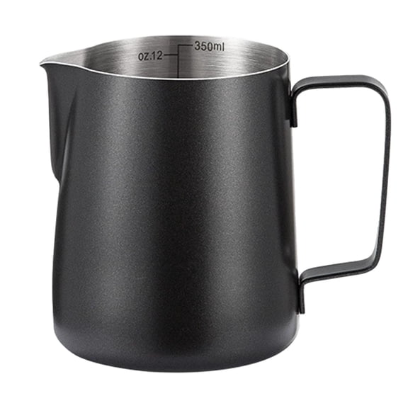 Stainless Steel Frothing Pitcher with Internal Measurement Scale, Coffee Milk Steaming Cup for Espresso Machine, Precision Pour Spout Latte Art Jug, Barista Grade Home Brewing , Coffee Latte Art Cup