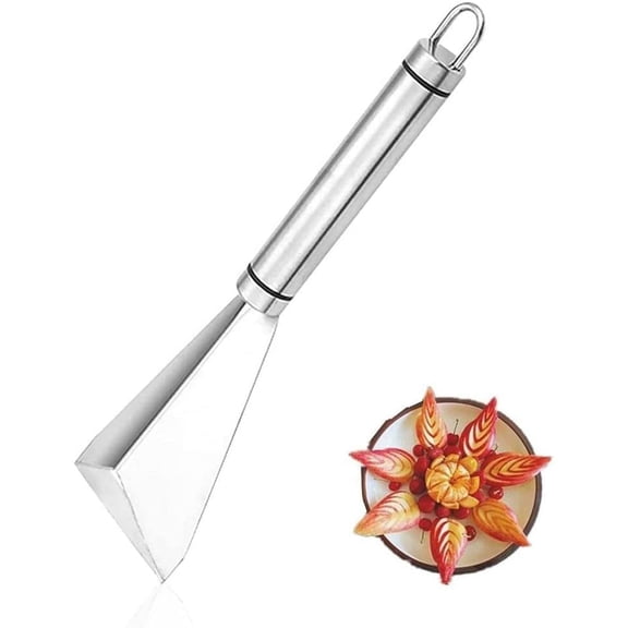 Stainless Steel Fruit Carving Cutter Triangular DIY Platter Decoration with Engraving Blades