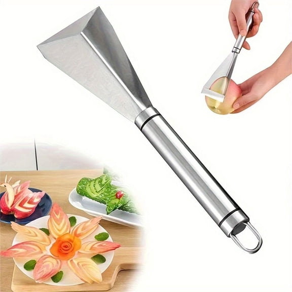 Stainless Steel Fruit Carving Cutters, Multi-Functional Vegetable Peeler for Kitchen, DIY Platter Decoration CarvingTool For Fruit Vegetable Cutting, Triangular Shape Food Carving