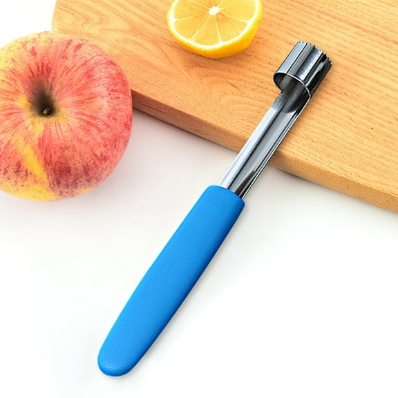 Stainless Steel Fruit Corer, Easy-Twist Apple Pear Seed Remover, Dishwasher Safe Kitchen Tool with Ergonomic Handle for Smooth Core Extraction Blue 7x0.78''