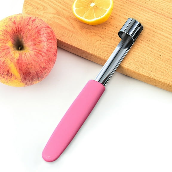 Stainless Steel Fruit Corer, Easy-Twist Apple Pear Seed Remover, Dishwasher Safe Kitchen Tool with Ergonomic Handle for Smooth Core Extraction Pink 7x0.78''