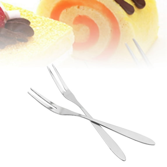 Stainless Steel Fruit Fork Set Comfortable Long Handle Cake Desert Serving Forks