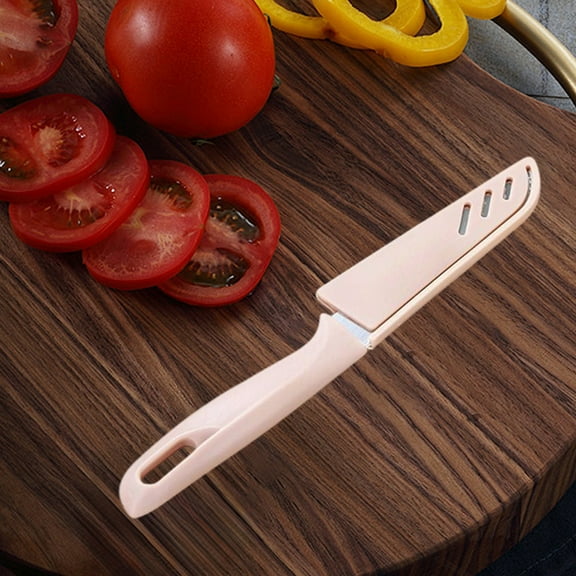 Stainless Steel Fruit Knife Set, Kitchen Household Melon Peeler Featuring Portable Design for Boys Supplemental Food Preparation, Easy to Clean and Durable Cutting Utensil Blahzhy | Pink