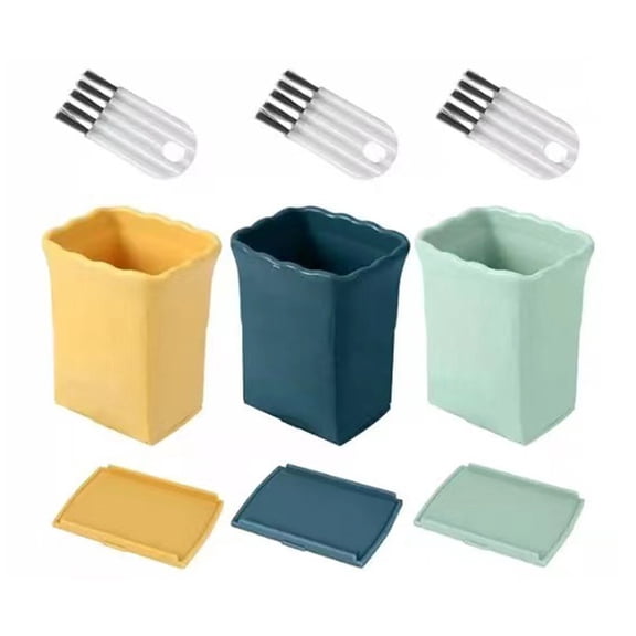 Stainless Steel Fruit Slicer for Soft Foods Compact Fruit Cutter Cutting Board Press for Strawberries and Bananas in Green+Dark Blue+Yellow