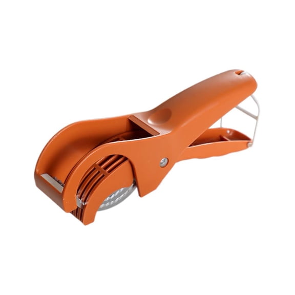 Stainless Steel Fruit and Vegetable Slicer, 5Blade Multifunctional Cutter with Rebound Spring for Quick Banana, Cucumber, Strawberry Prep, Compact Kitchen Gadget with Hanging Hook