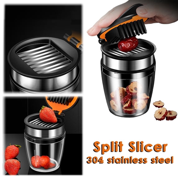 Stainless Steel Fruit and Vegetable Slicer, Multifunctional Red Date Strawberry Kiwi Cutter with Uniform Slicing and Easy Pit Removal, Fast Convenient Tool for Home Cooking and Baking