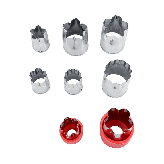 Stainless Steel Fruit & Veggie Cutter Set - 8PCS Flower-Shaped Molds for Delicious Cookie Decorations
