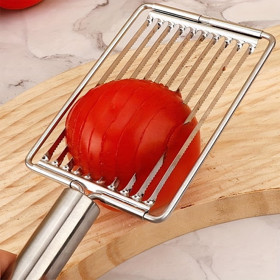 Stainless Steel Fruit and Vegetable Slicer Tomato Flower Egg Cutting Tool with Handle