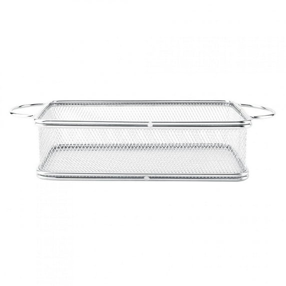Stainless Steel Fry Basket Multi-function Mesh Frying Basket with Strap Handle,Sliver