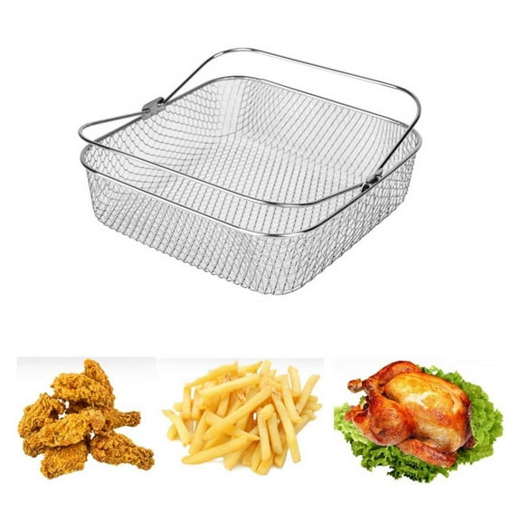 Stainless Steel Fryer Basket with Handle, 8.25 Inner Diameter Compatible Mesh Food Frying Basket, Non-stick & Dishwasher Safe for Easy Cleaning, Ideal for Home Kitchens and Deep Fryer Use