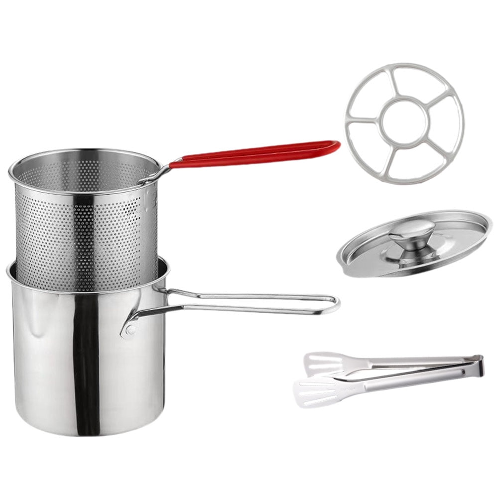Stainless Steel Fryer Hamper Fry Pot with Basket and Lid Deep Frying