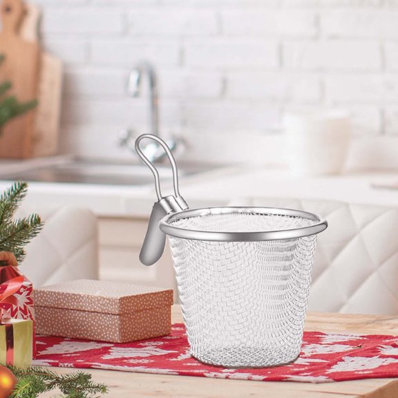 Stainless Steel Frying Basket, Mesh French Chefs Fries Chip Basket, Food Strainer Colander Kitchen Cooking Frying Basket with Handle(1pc)