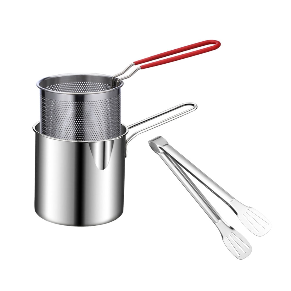 Stainless Steel Frying Pan Japanese Style Deep Fryer Food Fried Basket